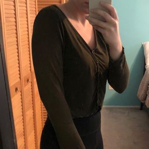 Long Sleeve Ruffle edge button up